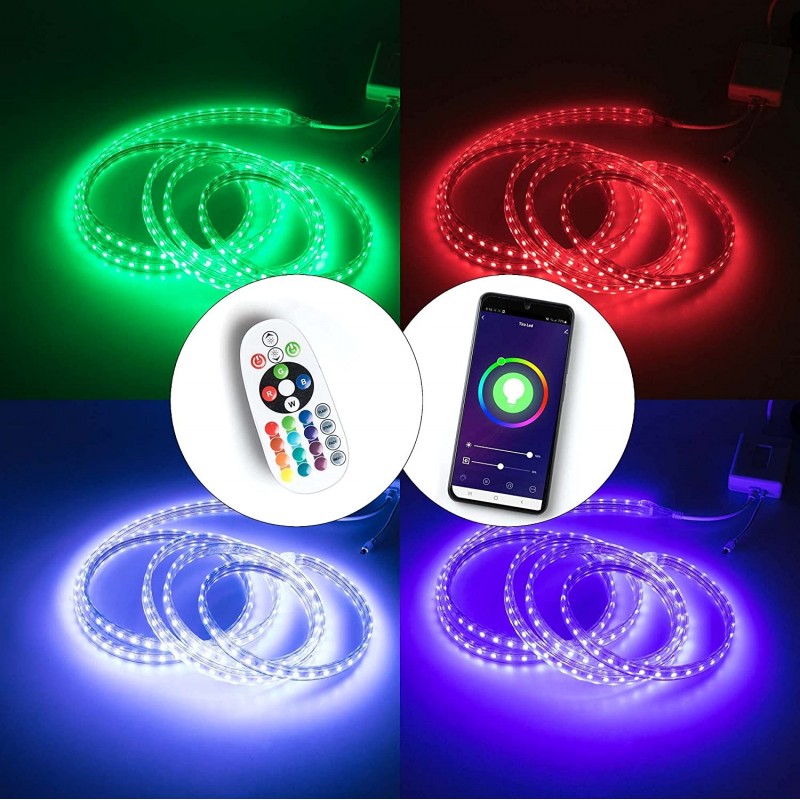 144,95 € Free Shipping | LED strip and hose LED Extended Shape 1600 cm. 16 meters. LED Strip Coil-Reel. Alexa and Google Home Terrace, garden and public space. White Color