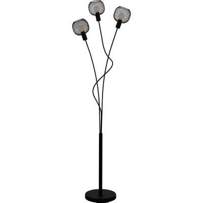 148,95 € Free Shipping | Floor lamp Eglo 40W Round Shape 150×34 cm. Triple spotlight with tree-shaped design Living room, dining room and bedroom. Retro Style. Steel. Black Color