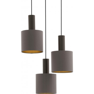 173,95 € Free Shipping | Hanging lamp Eglo 60W Ø 16 cm. Triple focus Steel. Brown Color