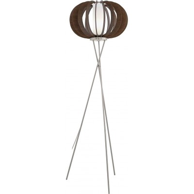 フロアランプ Eglo 球状 形状 159×50 cm. 三脚への取り付け リビングルーム, ダイニングルーム そして ベッドルーム. ビンテージ スタイル. 鋼, 結晶 そして 木材. 褐色 カラー