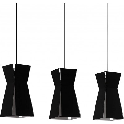 吊灯 Eglo 40W 110×84 cm. 三重焦点 客厅, 卧室 和 大堂设施. 工业的 风格. 钢. 黑色的 颜色