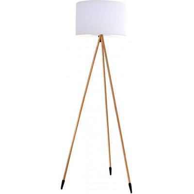184,95 € Free Shipping | Outdoor lamp Cylindrical Shape 53×46 cm. Mounting on tripod Terrace, garden and public space. Modern Style. Polyethylene and Wood. White Color