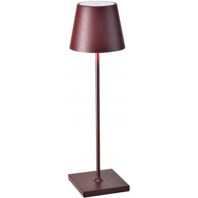 Lampada da tavolo 2W Forma Conica 45×16 cm. LED dimmerabili contattare la stazione di ricarica Soggiorno, sala da pranzo e camera da letto. Alluminio. Colore granato