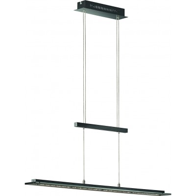 Hanging lamp 20W Extended Shape 88×9 cm. Living room, dining room and bedroom. Modern Style. Metal casting. Black Color