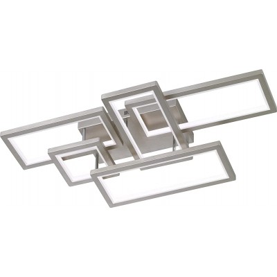 294,95 € Free Shipping | Ceiling lamp 80W Rectangular Shape 99×53 cm. Living room, dining room and lobby. Modern Style. PMMA and Metal casting. Silver Color
