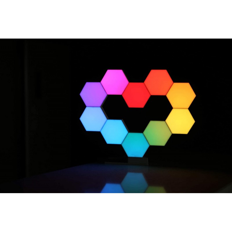 124,95 € Free Shipping | 6 units box Decorative lighting 1W 9×8 cm. Set of LED panels. Multicolor RGB Living room, dining room and bedroom. Modern Style. PMMA
