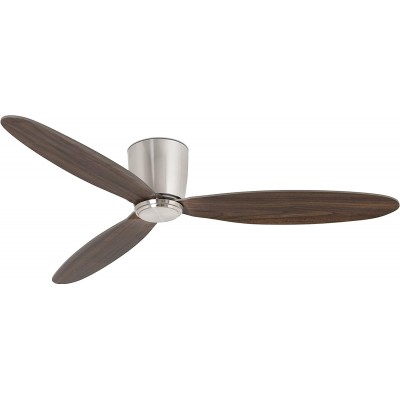 147,95 € Free Shipping | Ceiling fan with light 16W Ø 14 cm. 3 vanes-blades Living room, dining room and bedroom. Nickel Metal. Brown Color