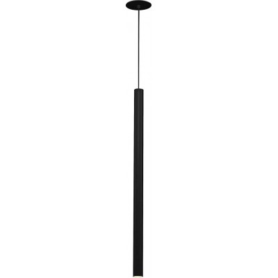 吊灯 8W 3000K 暖光. 圆柱型 形状 60×3 cm. 饭厅. 现代的 风格. 铝. 黑色的 颜色