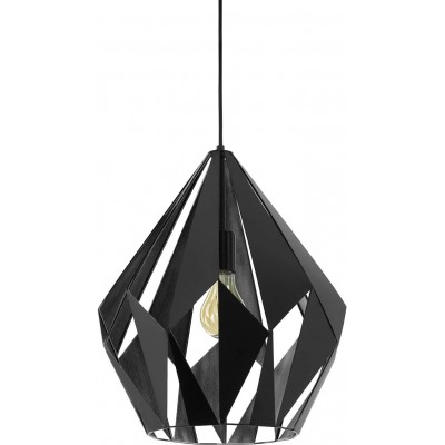 吊灯 Eglo 60W 圆形的 形状 Ø 38 cm. 客厅, 卧室 和 大堂设施. 优质的 风格. 钢. 黑色的 颜色