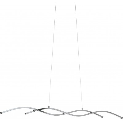 195,95 € Envio grátis | Lâmpada pendurada Eglo 14W 120×120 cm. Design em forma de onda Sala de estar, quarto e salão. Estilo moderno. Alumínio e PMMA. Cor cromado