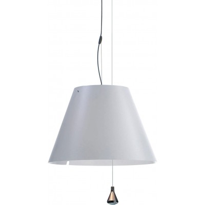 Lampe à suspension 150W Façonner Conique 45×33 cm. Salle, salle à manger et hall. Acier et Polycarbonate. Couleur blanc