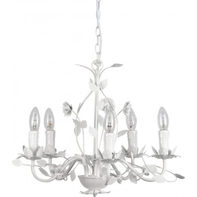 Lámpara de araña 48×46 cm. Cocina, comedor y dormitorio. Estilo moderno. Metal. Color blanco