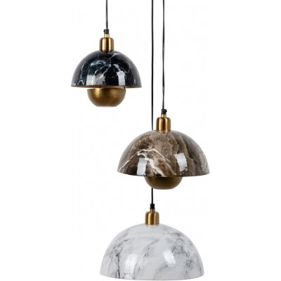 224,95 € Free Shipping | Hanging lamp Spherical Shape 31×31 cm. Triple focus Kitchen, dining room and bedroom. Modern Style. Metal casting and Brass. Black Color