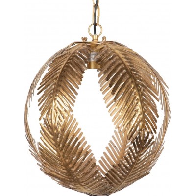 179,95 € Free Shipping | Hanging lamp Spherical Shape 36×36 cm. Palm leaves design Kitchen, dining room and bedroom. Modern Style. Metal casting. Golden Color