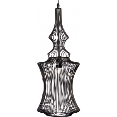 Hanging lamp 25×25 cm. Living room, dining room and bedroom. Modern Style. Metal casting. Black Color