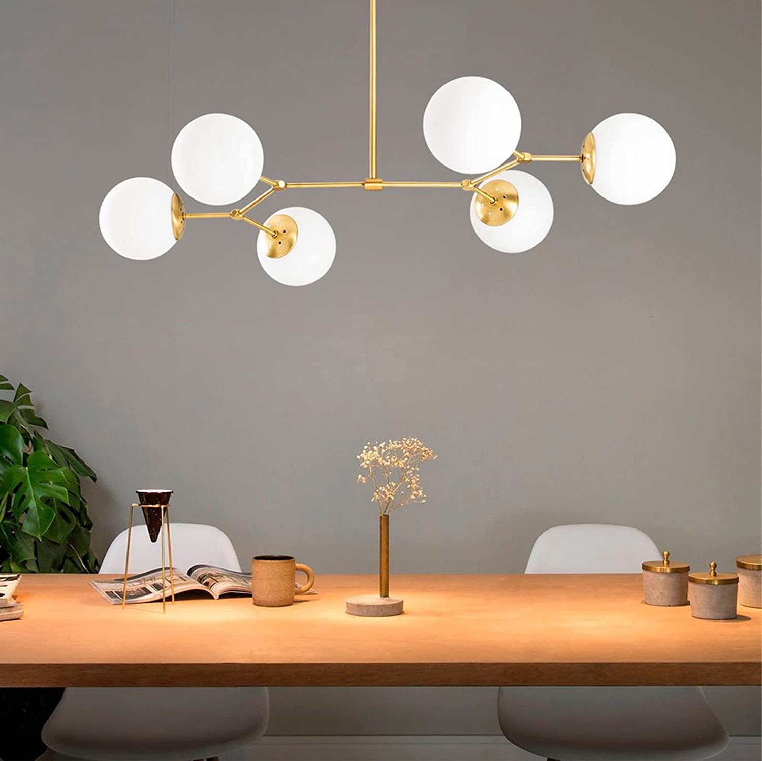 248,95 € Spedizione Gratuita | Lampadario 100×50 cm. 6 faretti Metallo. Colore bianca