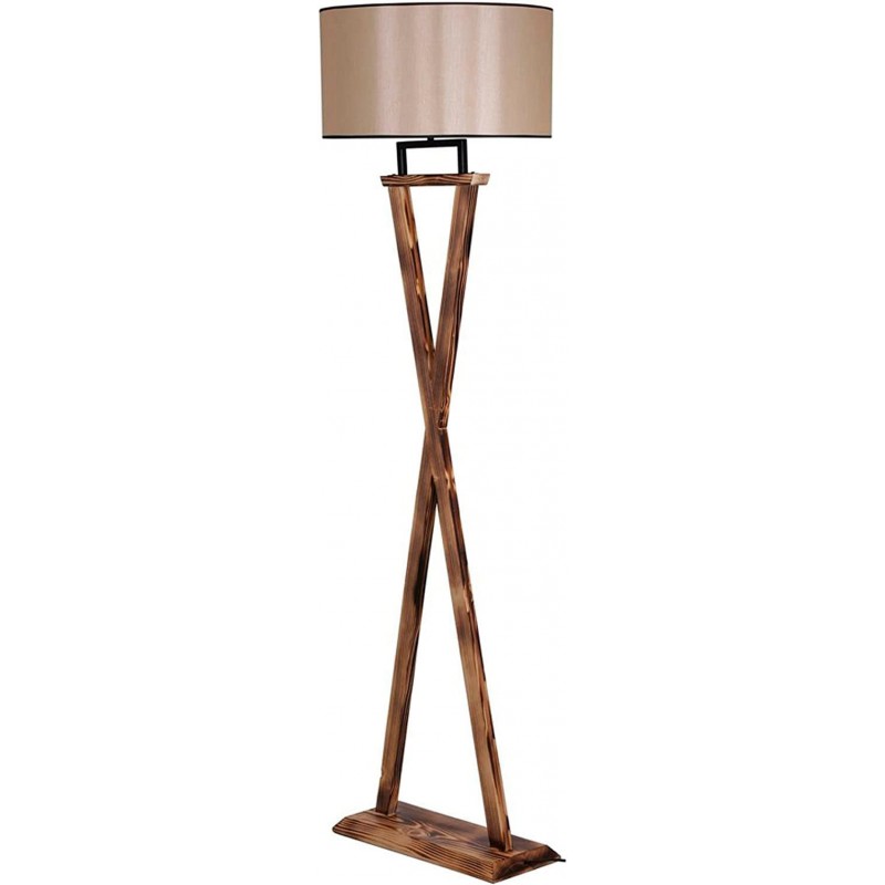 186,95 € Free Shipping | Floor lamp Cylindrical Shape 167×47 cm. Living room, dining room and bedroom. Nordic Style. Wood. Brown Color