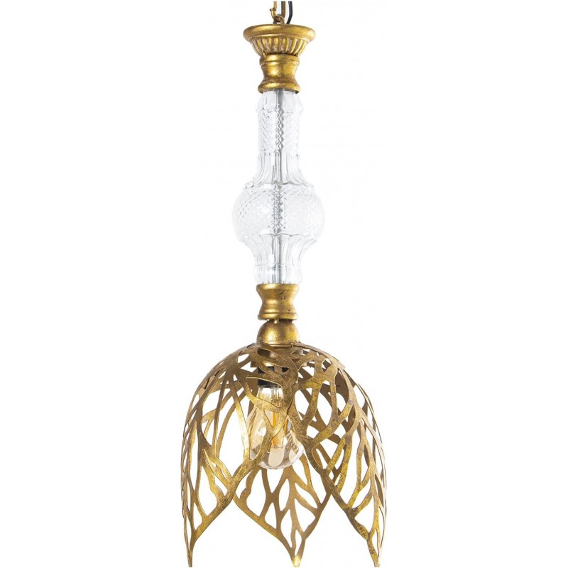 183,95 € Envoi gratuit | Lampe à suspension 163×54 cm. Tulipe Salle, salle à manger et hall. Cristal et Métal. Couleur dorée