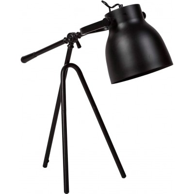 Lampe de table 40W Façonner Conique 54×24 cm. Trépied de serrage Salle, chambre et hall. PMMA. Couleur noir