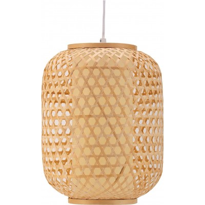 173,95 € Free Shipping | Hanging lamp 20W Cylindrical Shape 38×30 cm. Living room, dining room and bedroom. PMMA, Metal casting and Wood. Beige Color
