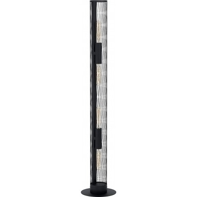 Floor lamp Eglo Extended Shape 136×12 cm. 4 points of light Living room, bedroom and lobby. Modern and industrial Style. Metal casting. Black Color