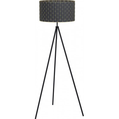 117,95 € Free Shipping | Floor lamp Eglo 149×45 cm. Placed on tripod Metal casting and textile. Black Color