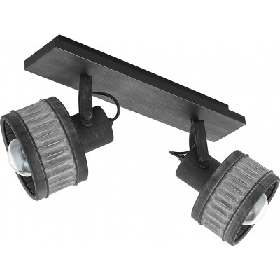 Indoor spotlight Eglo 28W 58×31 cm. Double adjustable focus Metal casting. Gray Color