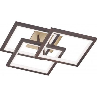 272,95 € Free Shipping | Ceiling lamp 37W Square Shape 56×56 cm. Living room, dining room and bedroom. Modern Style. PMMA and Metal casting. Brown Color