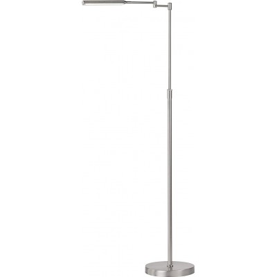 Lampada da pavimento 9W 130×54 cm. LED. altezza regolabile Soggiorno, sala da pranzo e camera da letto. Metallo. Colore nichel