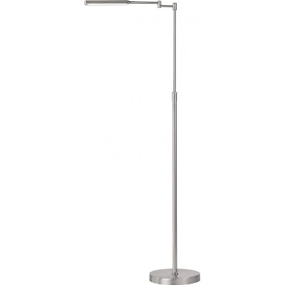 242,95 € Envío gratis | Lámpara de pie 9W 130×54 cm. LED. Altura regulable Metal. Color níquel