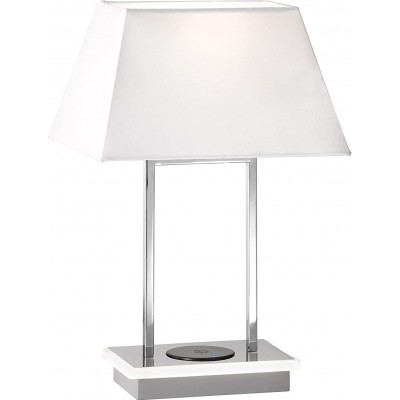 Lampe de table 44W Façonner Pyramidale 40×26 cm. Salle, salle à manger et bureau. Style moderne. PMMA et Métal. Couleur blanc