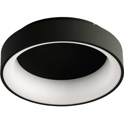 124,95 € Free Shipping | Ceiling lamp 16W Round Shape 39×39 cm. Dining room, bedroom and lobby. Modern Style. Steel and PMMA. Black Color