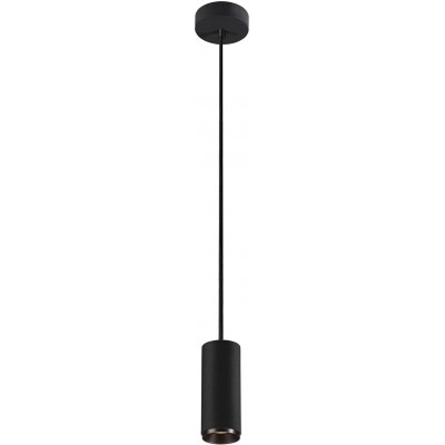 Lampada a sospensione Forma Cilindrica 16×7 cm. LED regolabile in posizione Sala da pranzo, camera da letto e atrio. Stile moderno. Alluminio e PMMA. Colore nero