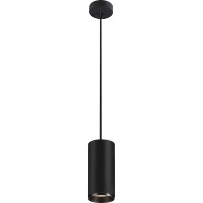 202,95 € Free Shipping | Hanging lamp 28W Cylindrical Shape 21×10 cm. Position adjustable LED Living room, dining room and bedroom. Modern Style. Aluminum and PMMA. Black Color