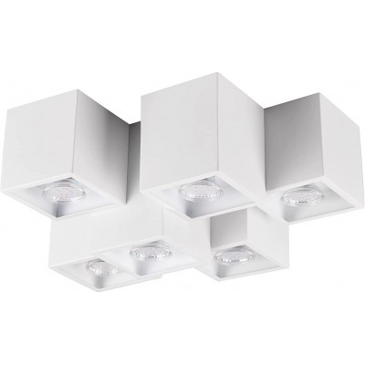 147,95 € Free Shipping | Indoor spotlight Trio 35W Cubic Shape 37×30 cm. 6 spotlights Living room, dining room and lobby. Modern Style. Metal casting. White Color