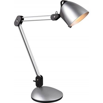 Lámpara de escritorio Trio 7W Forma Cónica 57×46 cm. LED articulable. Pinza para mesa y soporte de pared Salón, comedor y vestíbulo. Estilo moderno. PMMA. Color gris