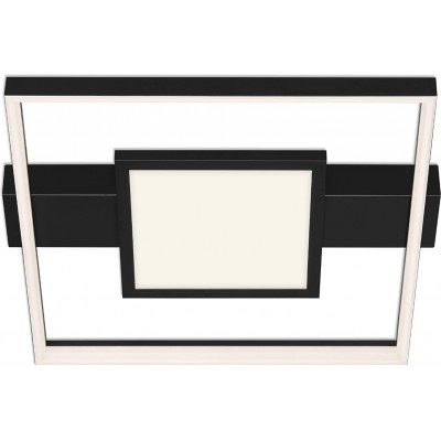 Lampada da soffitto Forma Quadrata 44×40 cm. LED dimmerabili funzione di memoria Soggiorno, camera da letto e atrio. Stile moderno. Alluminio e PMMA. Colore nero