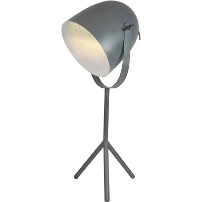 Lampada de escritorio 40W Forma Esférica 68×25 cm. Tripé de aperto Sala de jantar, quarto e salão. Metais. Cor cinza