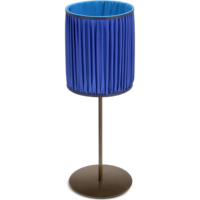 189,95 € Envio grátis | Lâmpada de mesa 40W Forma Cilíndrica 60×20 cm. Sala de estar, sala de jantar e salão. Metais e Têxtil. Cor azul