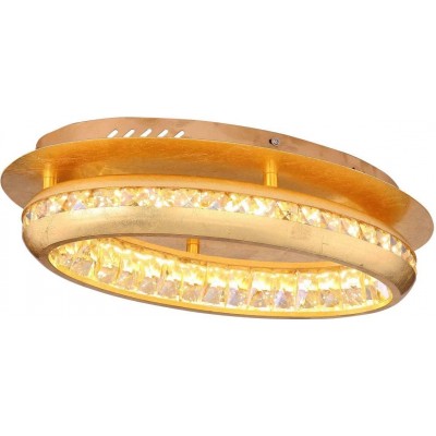 182,95 € Free Shipping | Ceiling lamp 18W Oval Shape 43×27 cm. Living room, bedroom and lobby. Metal casting. Golden Color