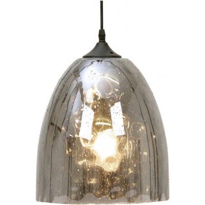 Hanging lamp 60W Conical Shape 38×31 cm. Living room, dining room and lobby. Glass. Gray Color