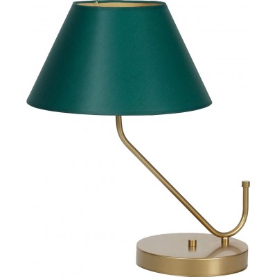 台灯 60W 锥 形状 78×18 cm. 客厅, 饭厅 和 卧室. 金属 和 纺织品. 绿色的 颜色