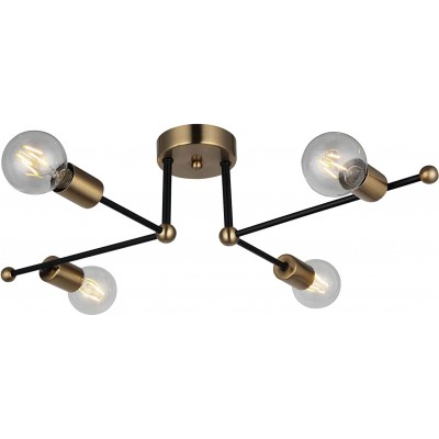 233,95 € Free Shipping | Chandelier 40W 38×26 cm. 4 points of light Metal casting. Golden Color