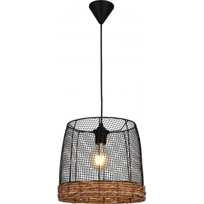 179,95 € Free Shipping | Hanging lamp 40W Cylindrical Shape 32×32 cm. Living room, bedroom and lobby. Metal casting. Black Color