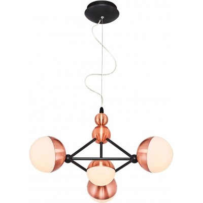 189,95 € Free Shipping | Chandelier 26W Spherical Shape 120×52 cm. Living room, dining room and bedroom. Acrylic and Metal casting. Copper Color