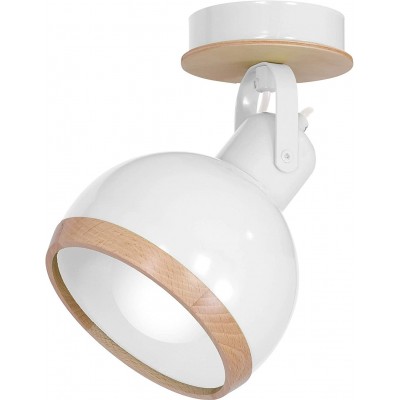 159,95 € Бесплатная доставка | Настенный светильник для дома Сферический Форма 22×18 cm. Регулируемый фокус Гостинная, столовая и лобби. Металл и Древесина. Белый Цвет