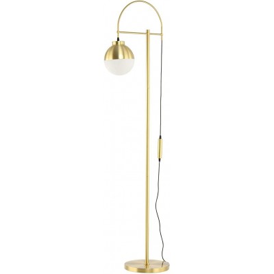 Lámpara de pie 40W Forma Esférica 160×44 cm. Salón, comedor y dormitorio. Metal y Vidrio. Color dorado
