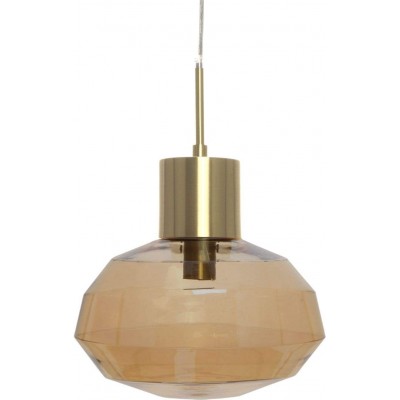 Lampe à suspension 40W Façonner Sphérique 32×32 cm. Salle, chambre et hall. Style moderne. Cristal et Verre. Couleur dorée