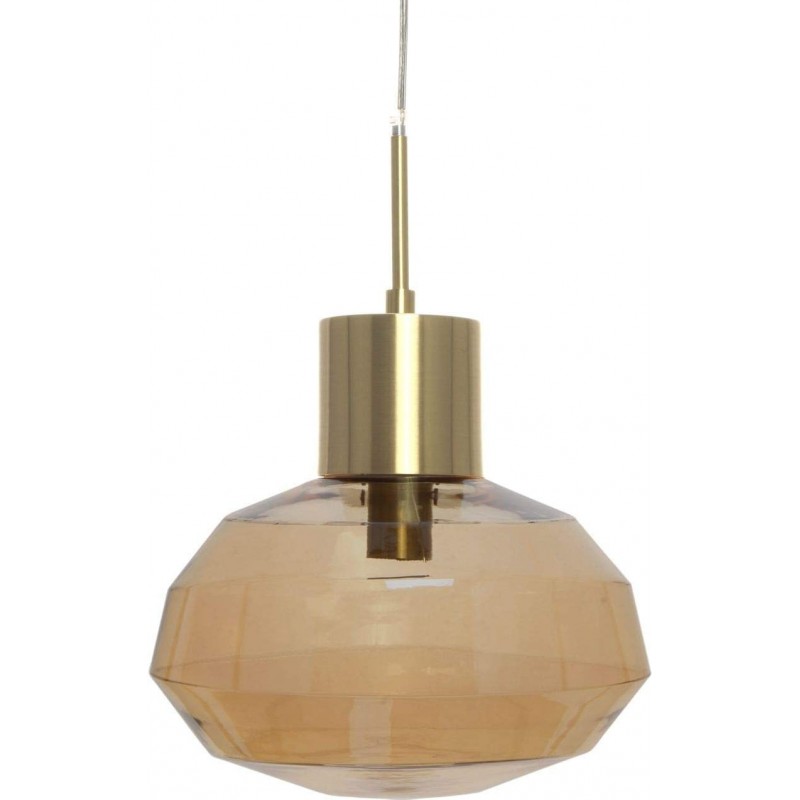 189,95 € Free Shipping | Hanging lamp 40W Spherical Shape 32×32 cm. Living room, bedroom and lobby. Modern Style. Crystal and Glass. Golden Color