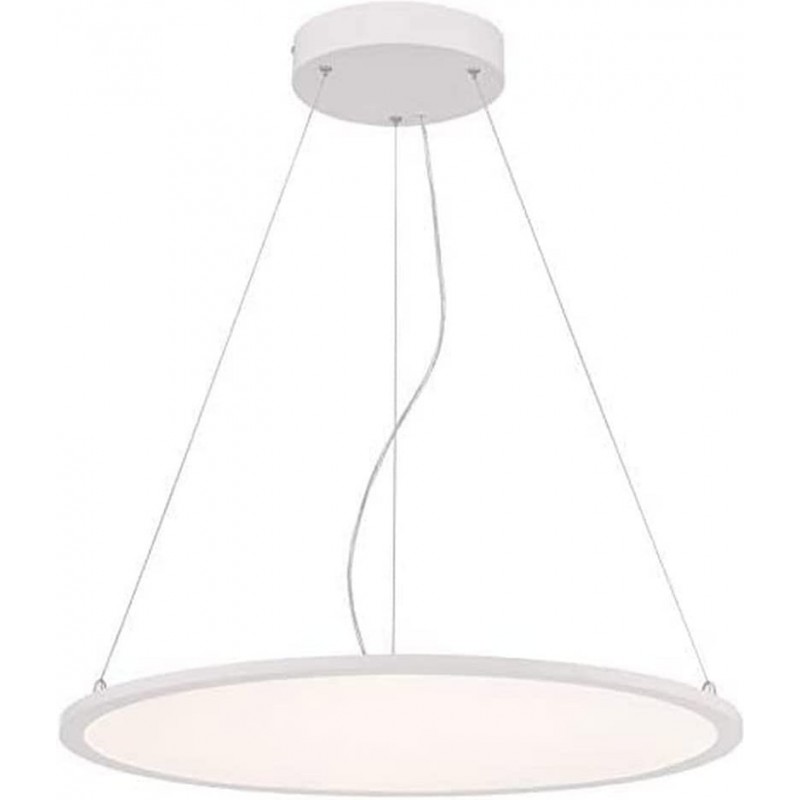 164,95 € Free Shipping | Hanging lamp 50W Round Shape Ø 60 cm. Living room, dining room and bedroom. Modern and cool Style. Crystal and Metal casting. White Color